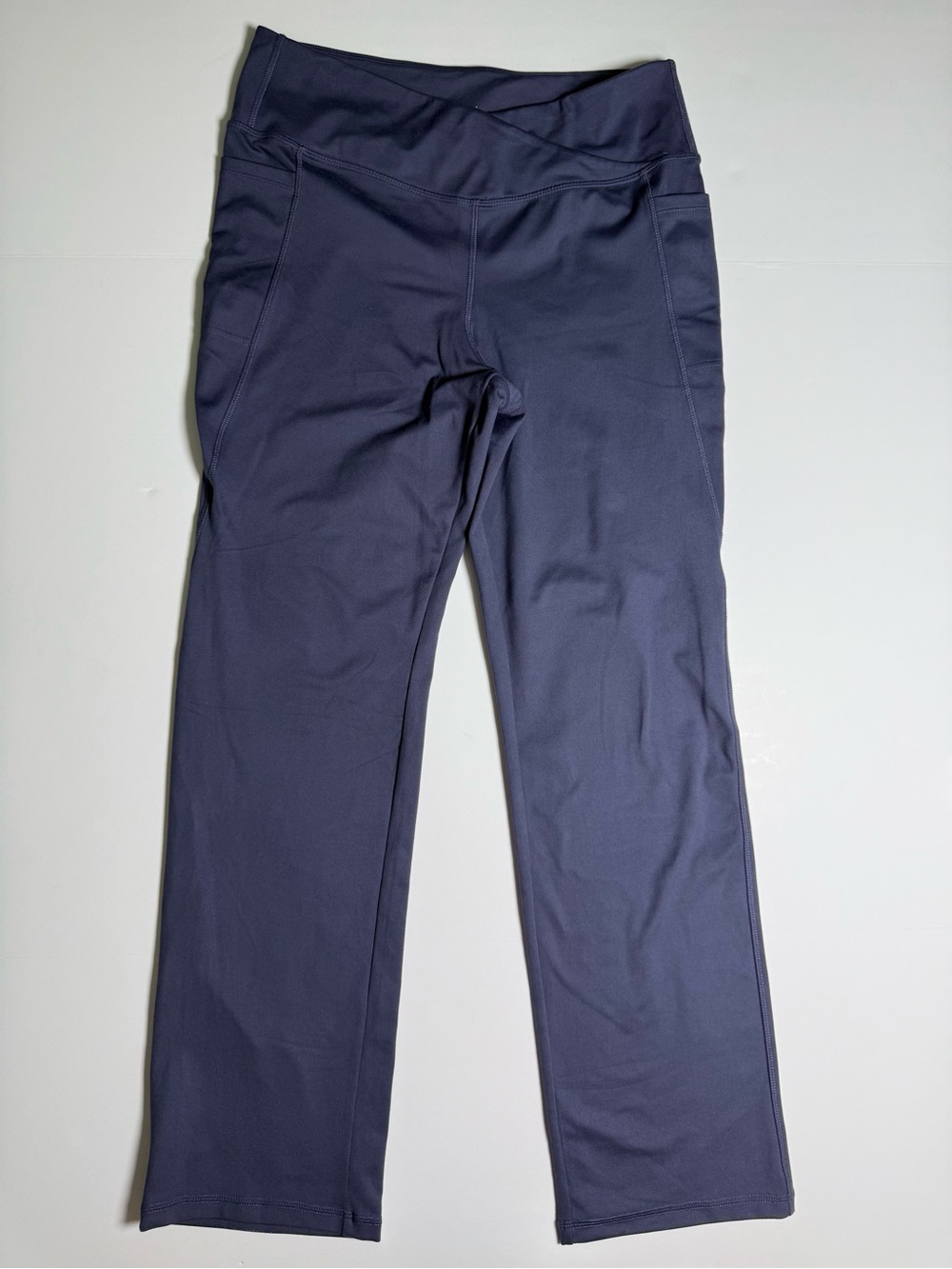 Jockey Womens L Plum High Rise Crosswaist Yoga Pants Straight Leg Athleisure